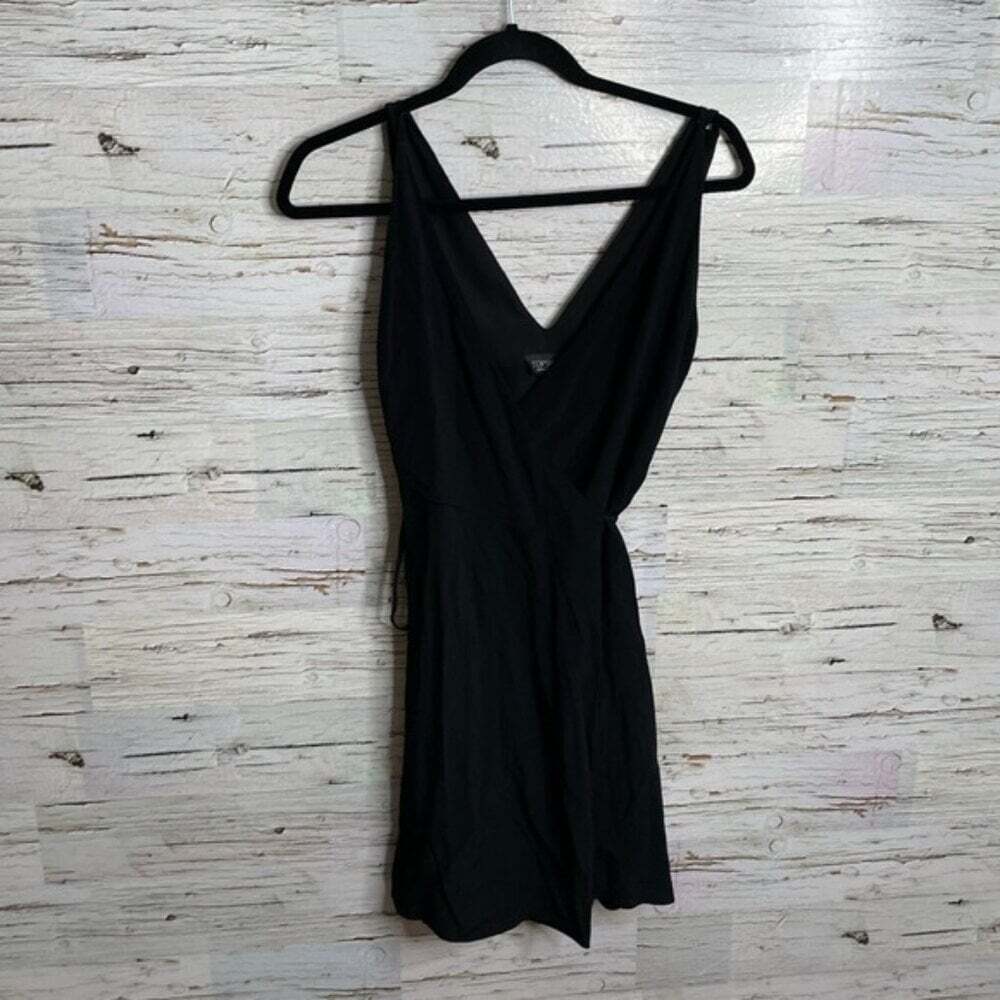 Topshop black wrap dress mini size 2